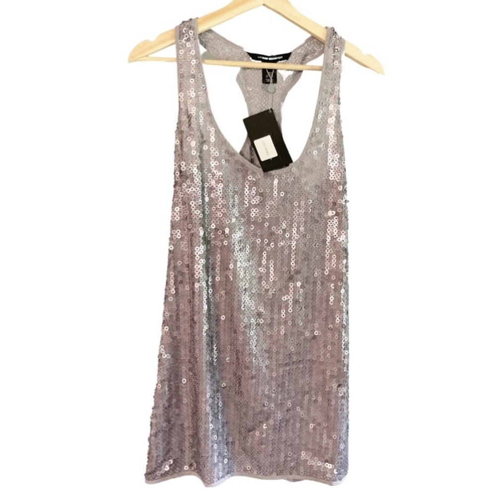NWT Urban Behavior Sheath Grey Sequin Mini Dress Small